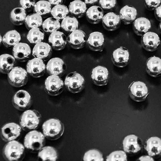 Plastic Pearls - 12 Mm Silver