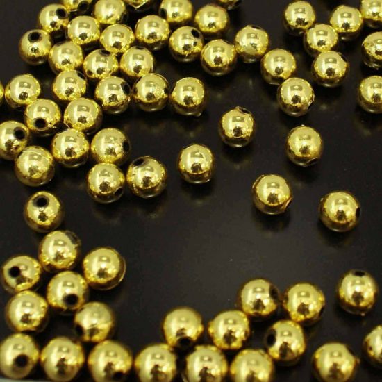Plastic Pearls - 6 Mm GOLD
