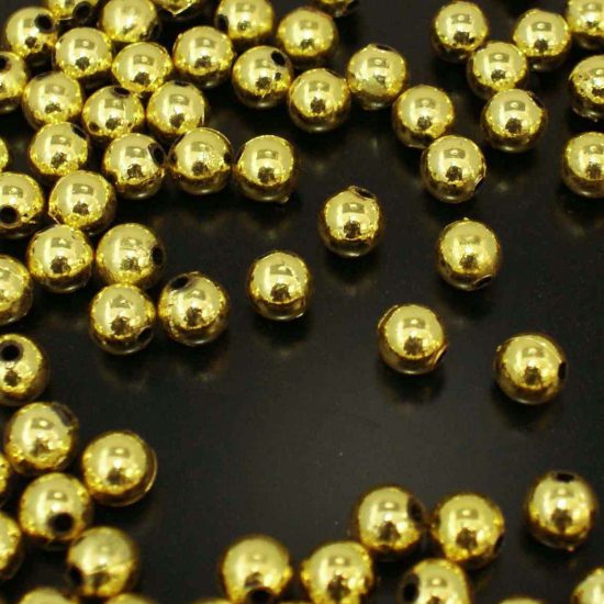 Plastic Pearls - 8 Mm GOLD