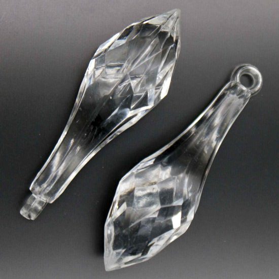 Pendant Pointed TEAR 45x14 Mm (Hole 3 Mm) - CLEAR