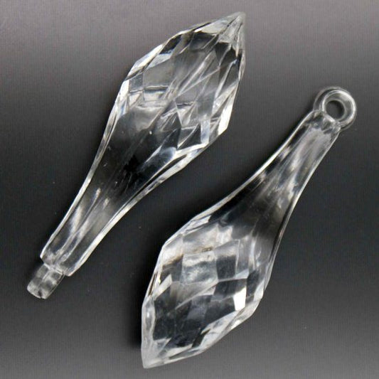 Pendant Pointed TEAR 45x14 Mm (Hole 3 Mm) - CLEAR