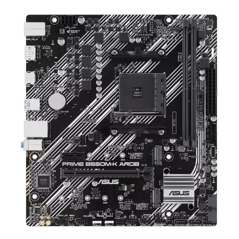ASUS PRIME B550M-K ARGB AM4 M-ATX Motherboard - alternate product view 2