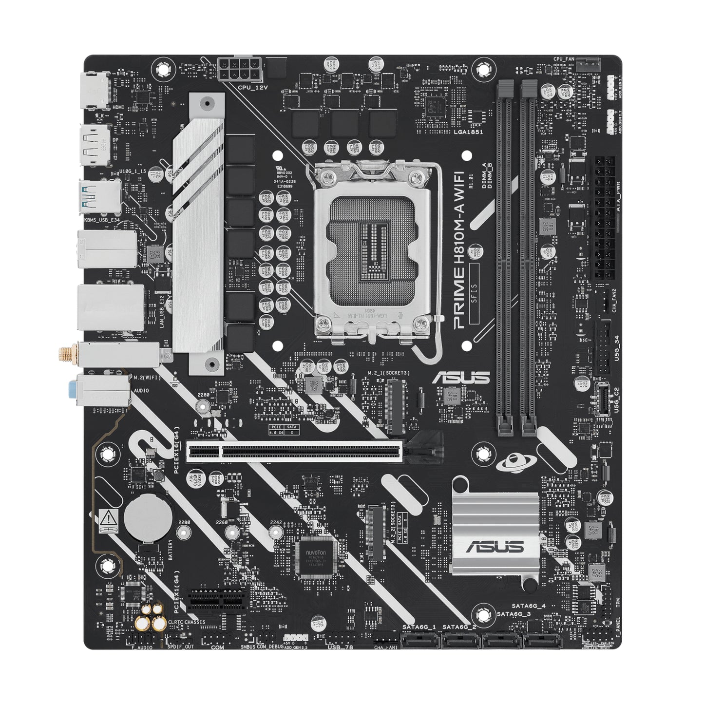 ASUS PRIME H810M-A WIFI LGA1851 Micro ATX Motherboard - alternate product view 2