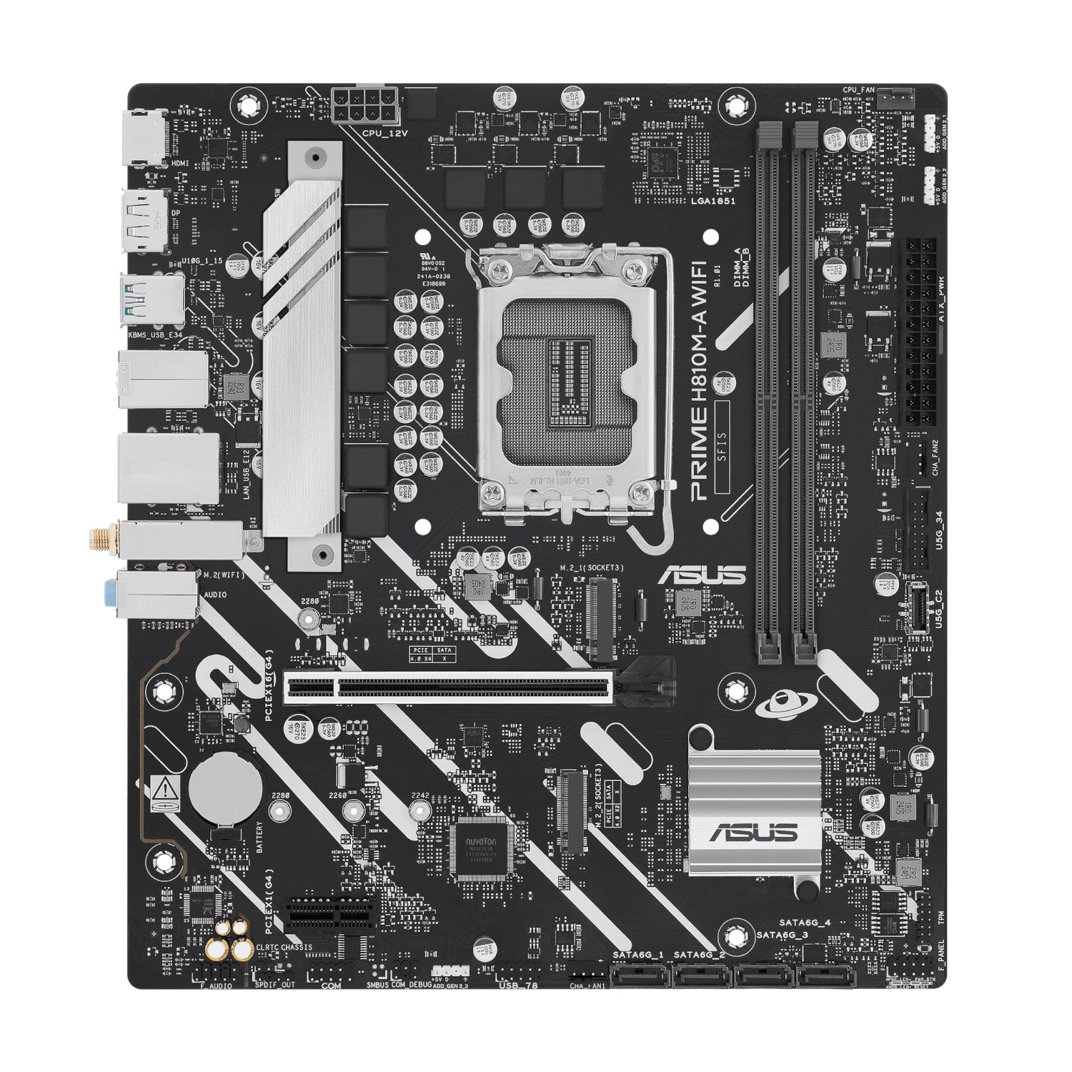 ASUS PRIME H810M-A WIFI LGA1851 Micro ATX Motherboard - alternate product view 2
