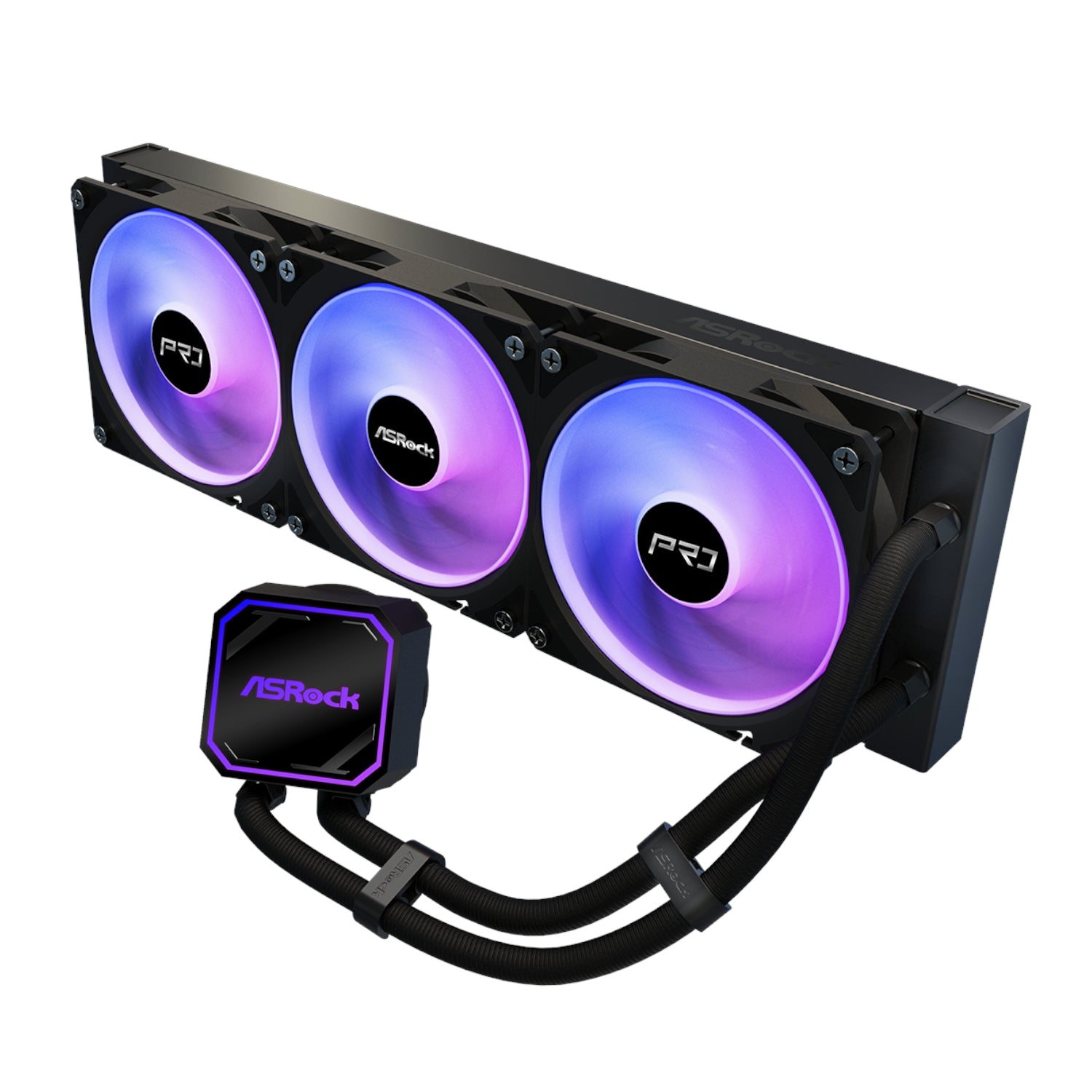 ASRock PRO 360 ARGB All-in-one Liquid CPU Cooler - Black - alternate product view 2