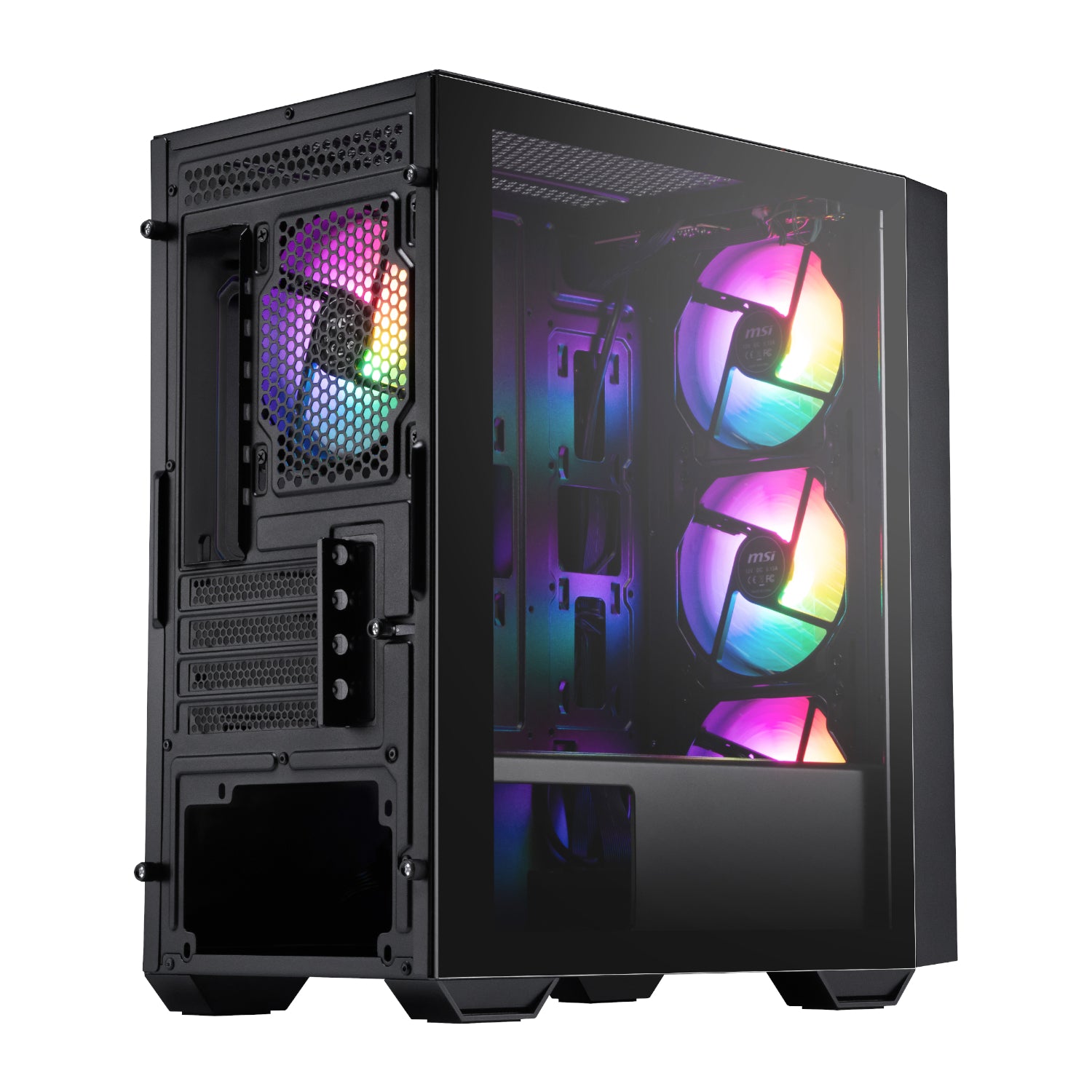 MSI PRO FORGE M050A Micro-ATX Gaming Chassis - Black - alternate product view 3