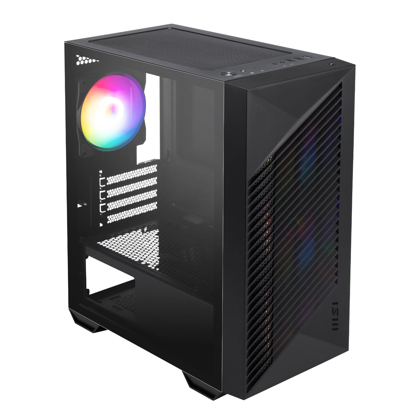 MSI PRO FORGE M050A Micro-ATX Gaming Chassis - Black - alternate product view 4