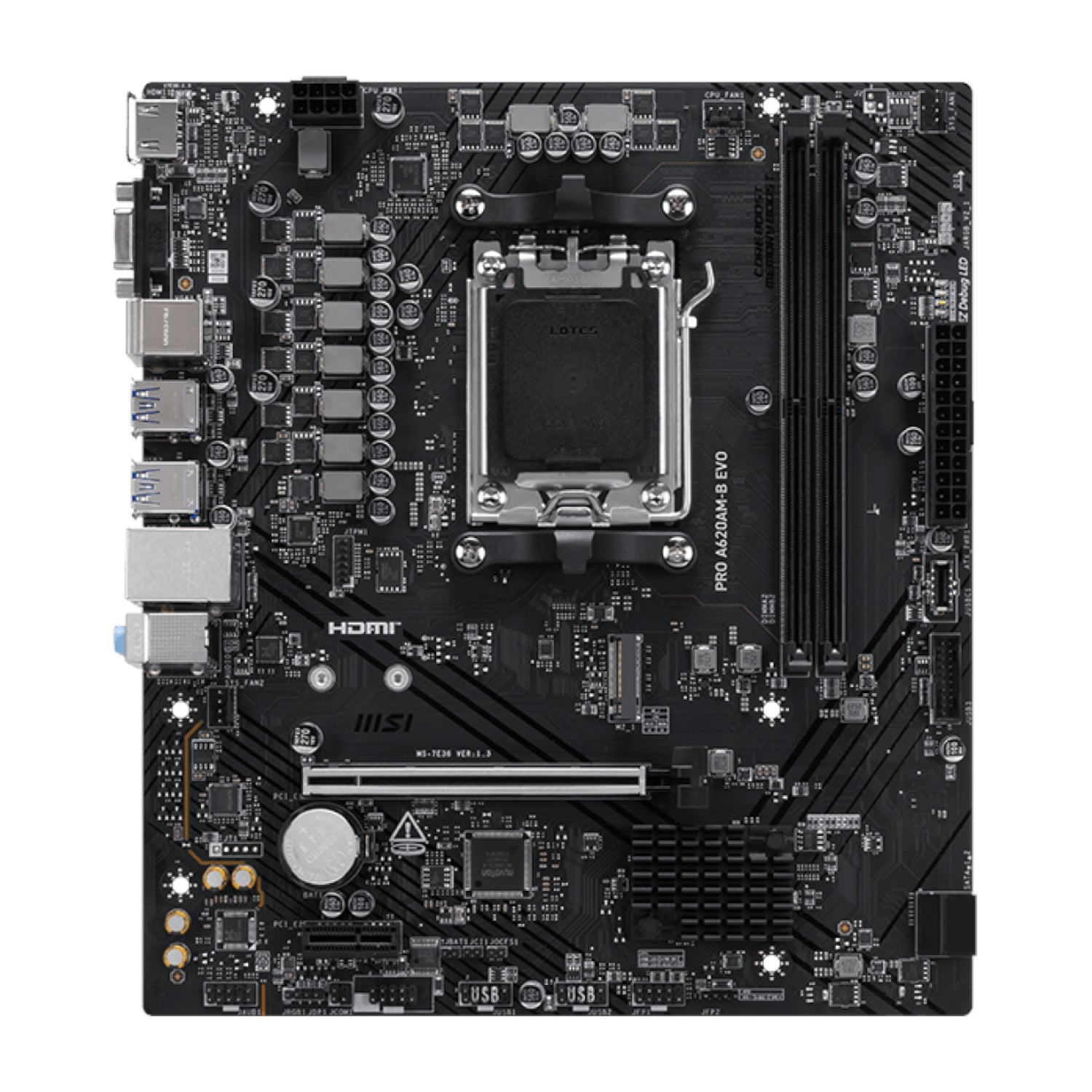 MSI PRO A620AM-B EVO AM5 M-ATX Motherboard - alternate product view 2