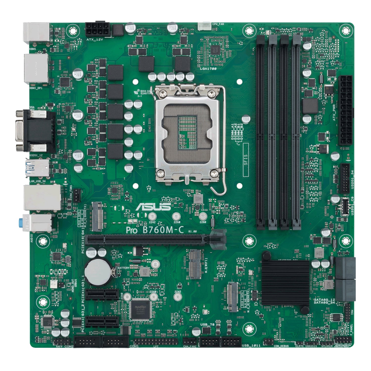 ASUS PRO B760M C CSM LGA 1700 M-ATX Motherboard - alternate product view 2