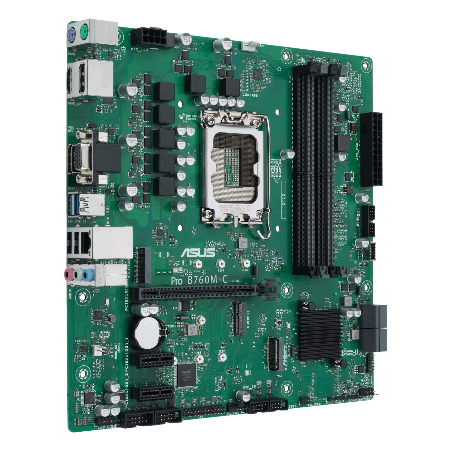 ASUS PRO B760M C CSM LGA 1700 M-ATX Motherboard - alternate product view 3