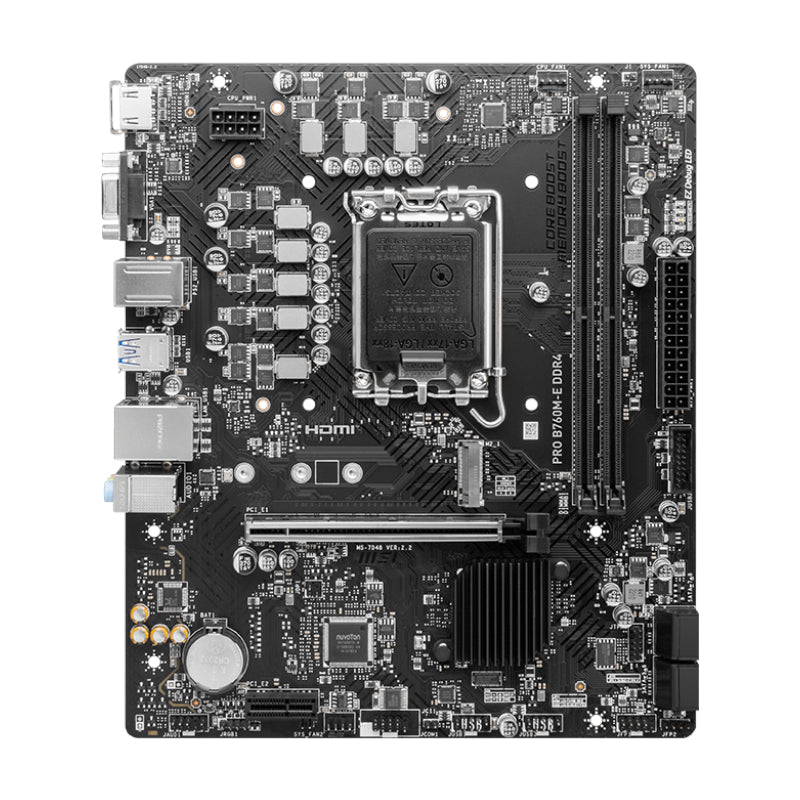 MSI PRO B760M-E DDR4 Intel LGA1700 mATX Motherboard - alternate product view 2