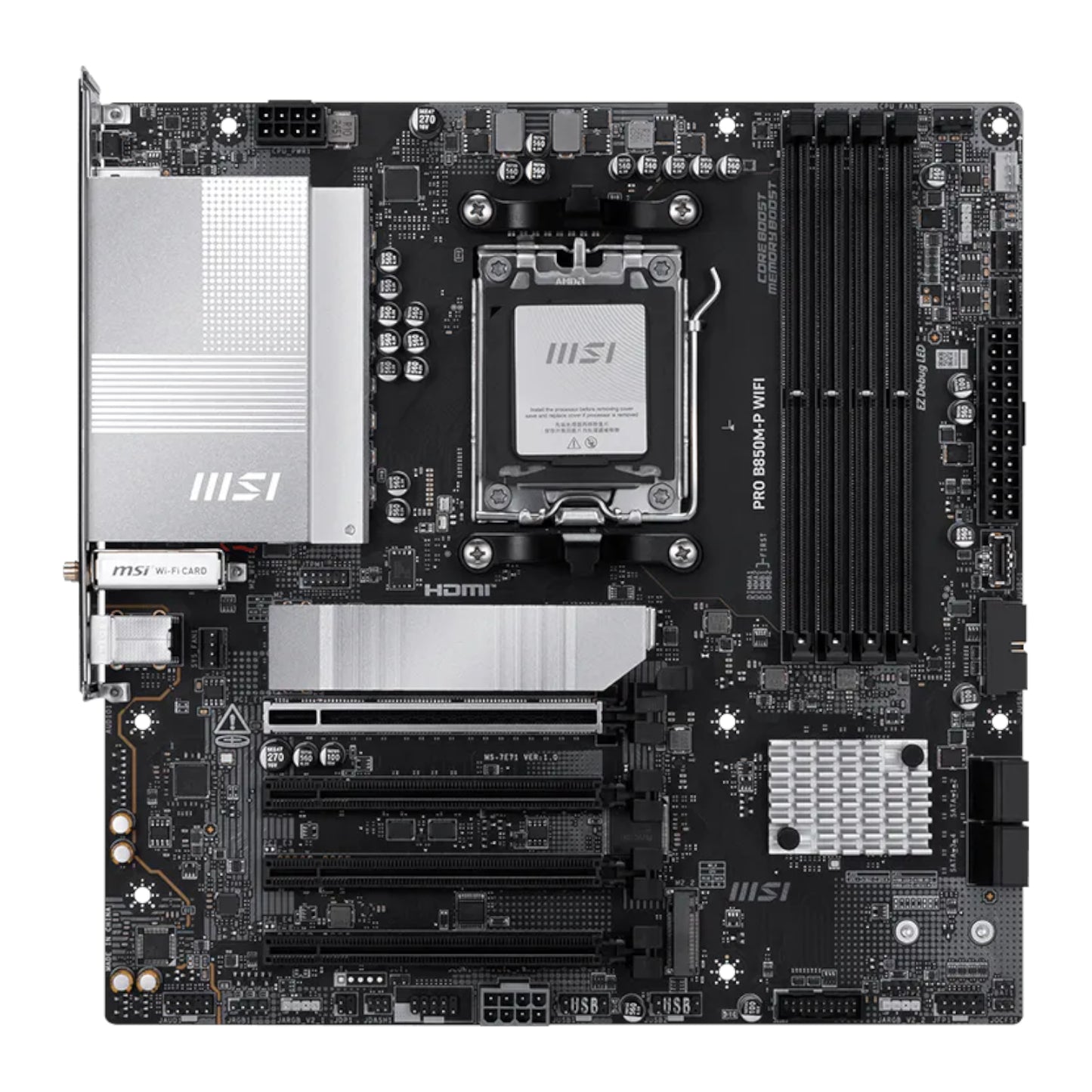 MSI PRO B850M-P WIFI AM5 mATX Motherboard - alternate product view 2