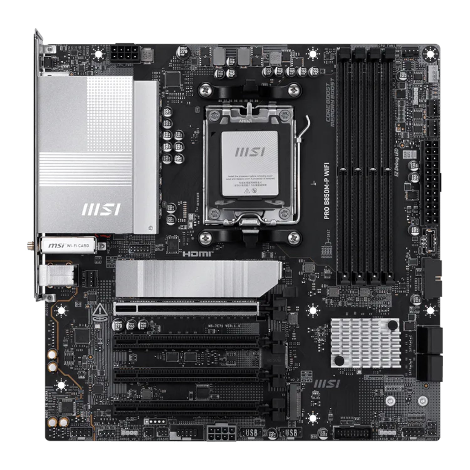 MSI PRO B850M-P WIFI AM5 mATX Motherboard - alternate product view 2