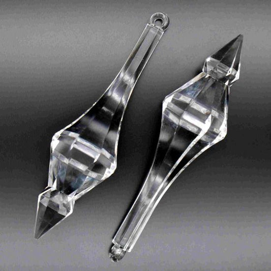 PENDANT SPEAR 77x22 mm (hole 2.5 mm) - CLEAR