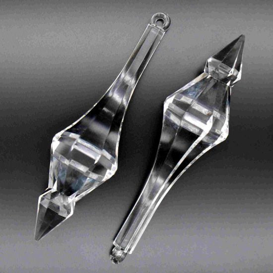 PENDANT SPEAR 81x26 mm (hole 2.5 mm) - CLEAR
