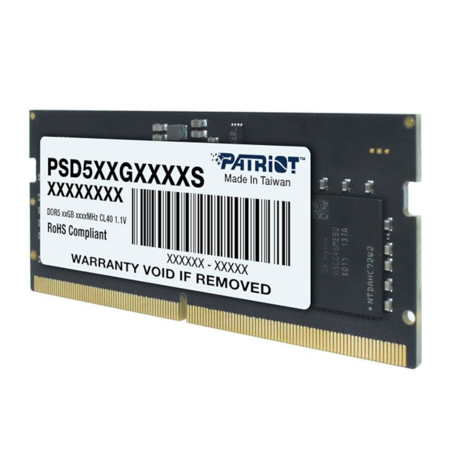 Patriot Signature Line DDR5 8GB 4800MHz Single Rank SODIMM Notebook Memory - alternate product view 2