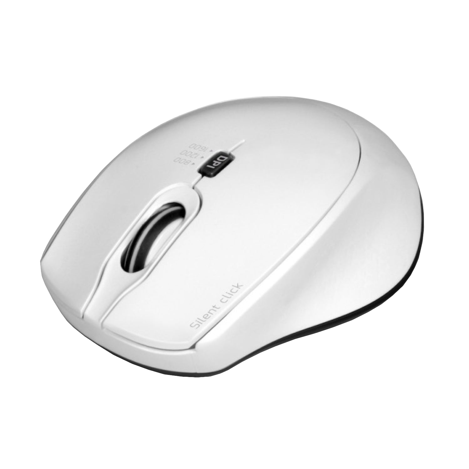Port Connect Silent 1600DPI 3 Button Wireless Mouse - White - alternate product view 2