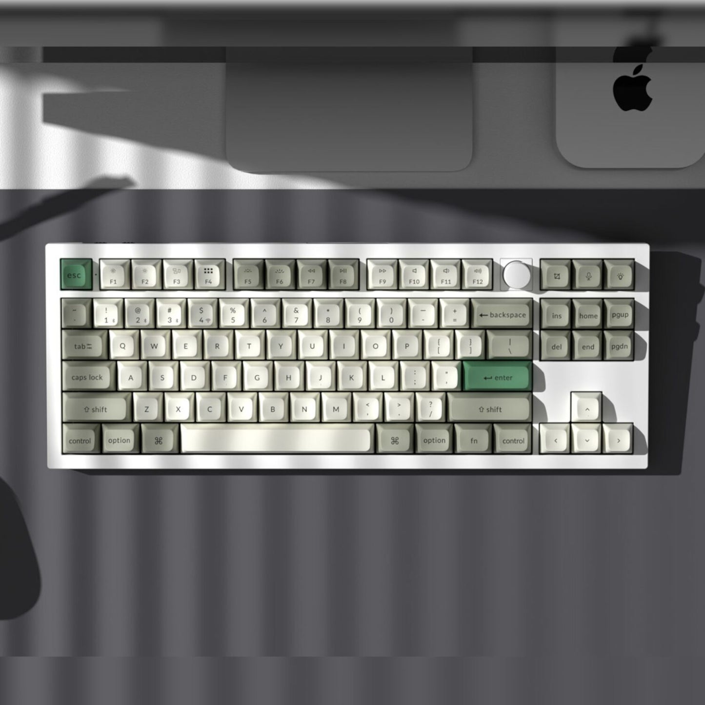 Keychron Q3 Max 80% Full Assembled Knob Red Switch Hot-Swap Gateron Jupiter RGB Wireless Keyboard - Shell White - alternate