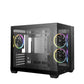 DeepCool CG330 3F Panoramic Dual-Chamber Micro-ATX Gaming Chassis - Black - alternate product view 2