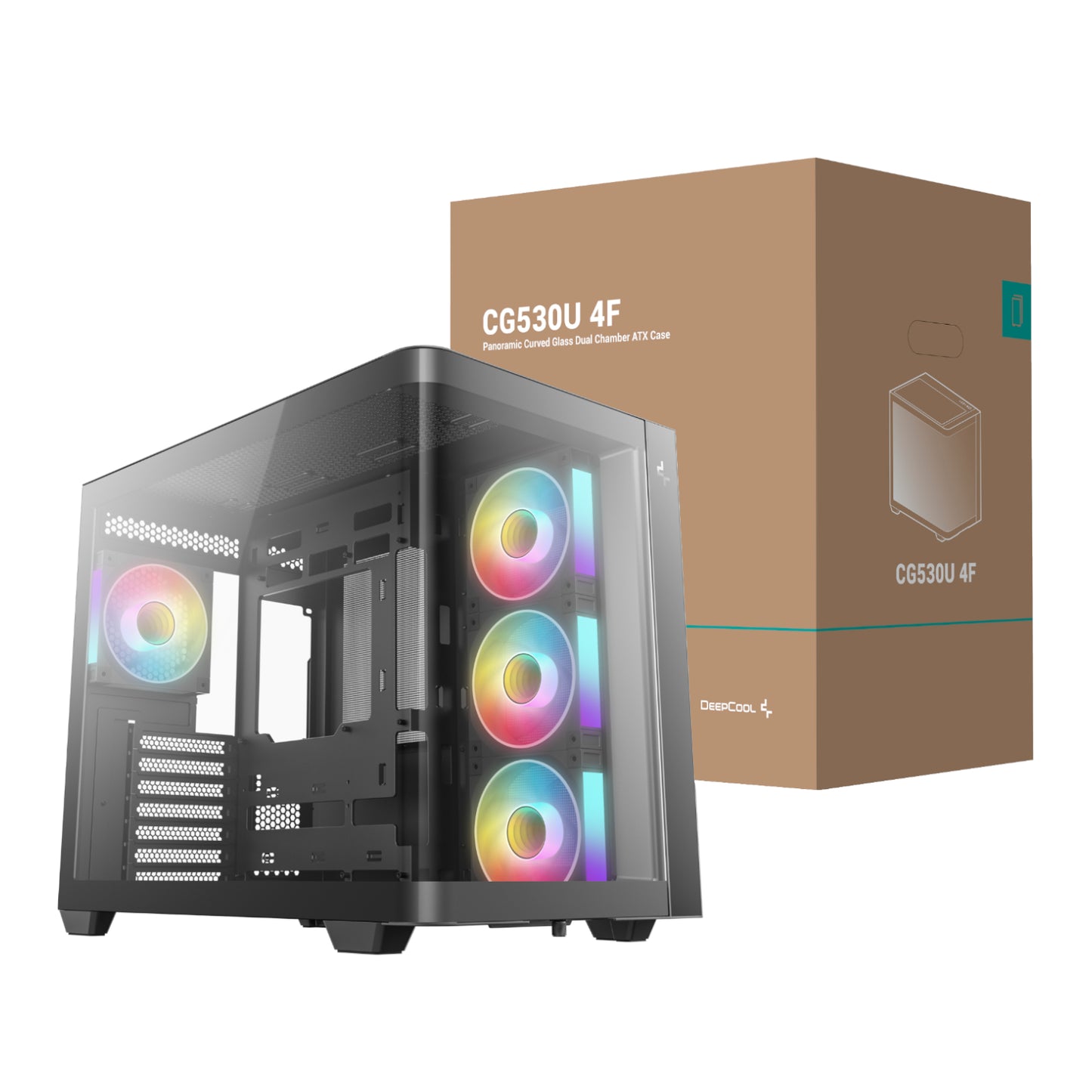 DEEPCOOL CG530U 4F ATX Gaming Chassis - Black