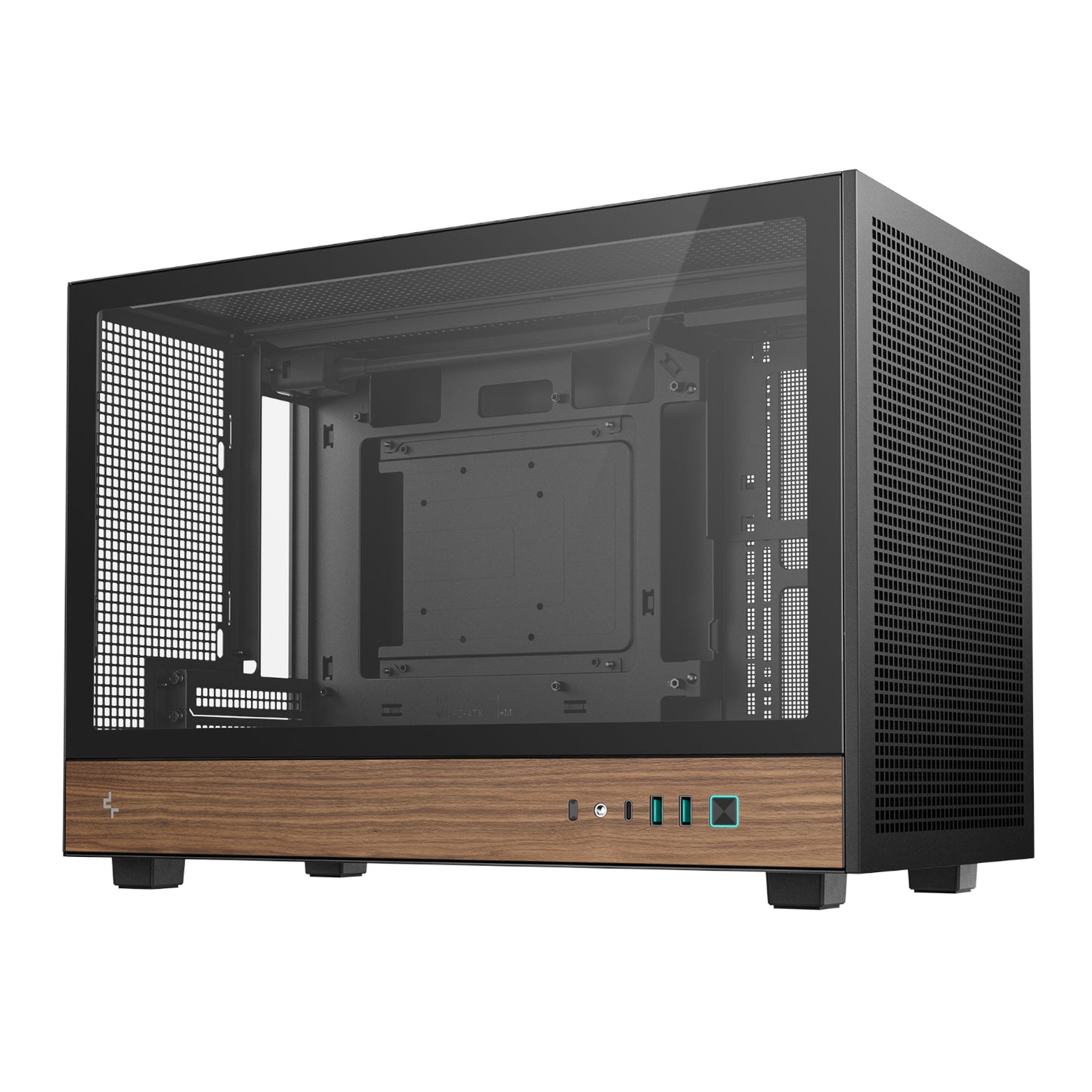 DEEPCOOL CH260 Wood mATX Gaming Chassis - Black