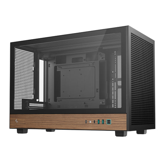 DEEPCOOL CH260 Wood mATX Gaming Chassis - Black