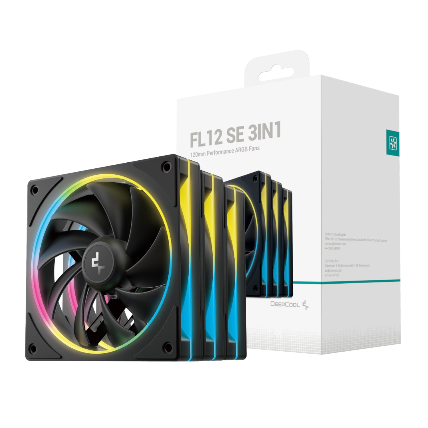 DEEPCOOL FL12 SE 3-in-1 ARGB 120mm Fan Pack - Black