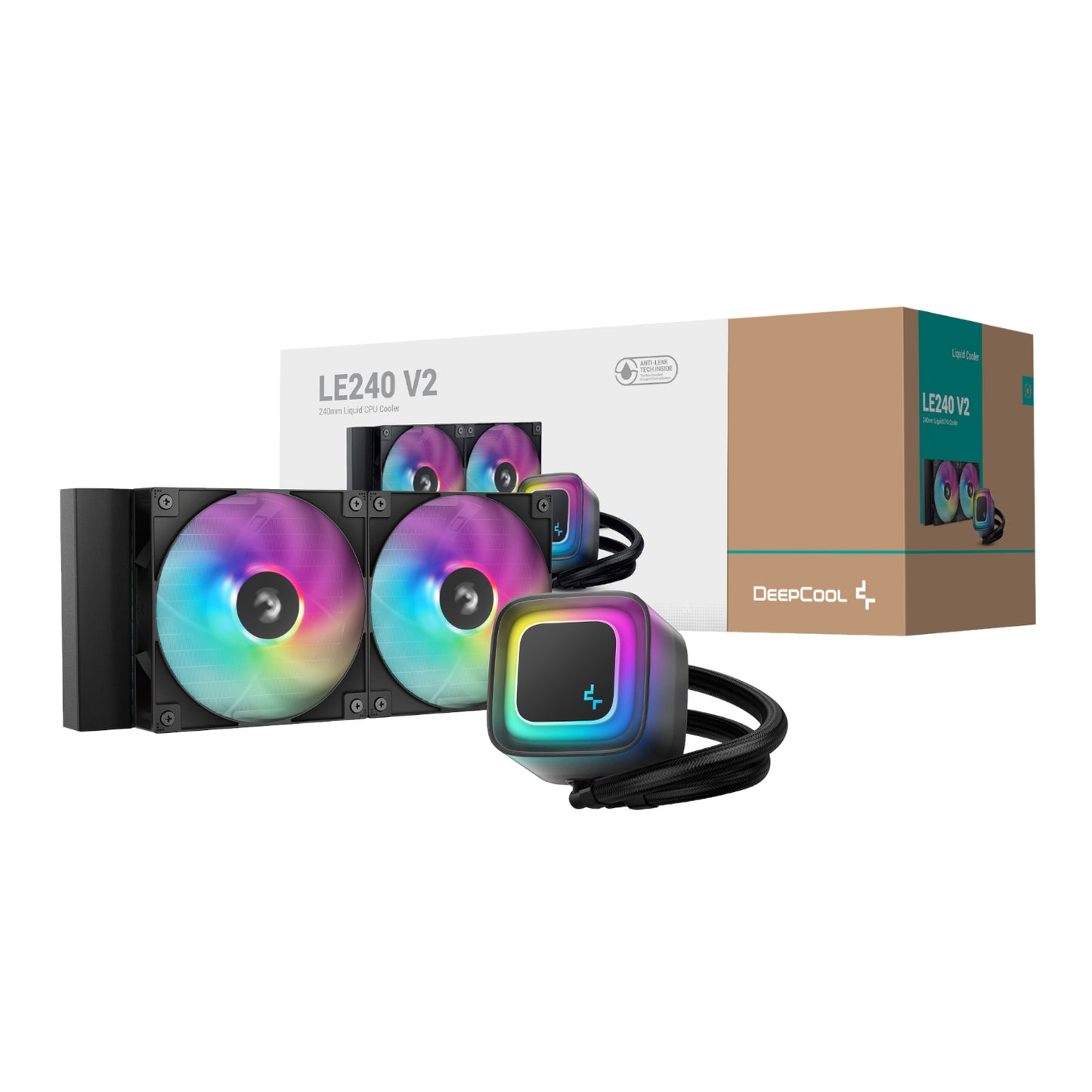 DEEPCOOL LE240 V2 240mm ARGB AIO CPU Liquid Cooler - Black
