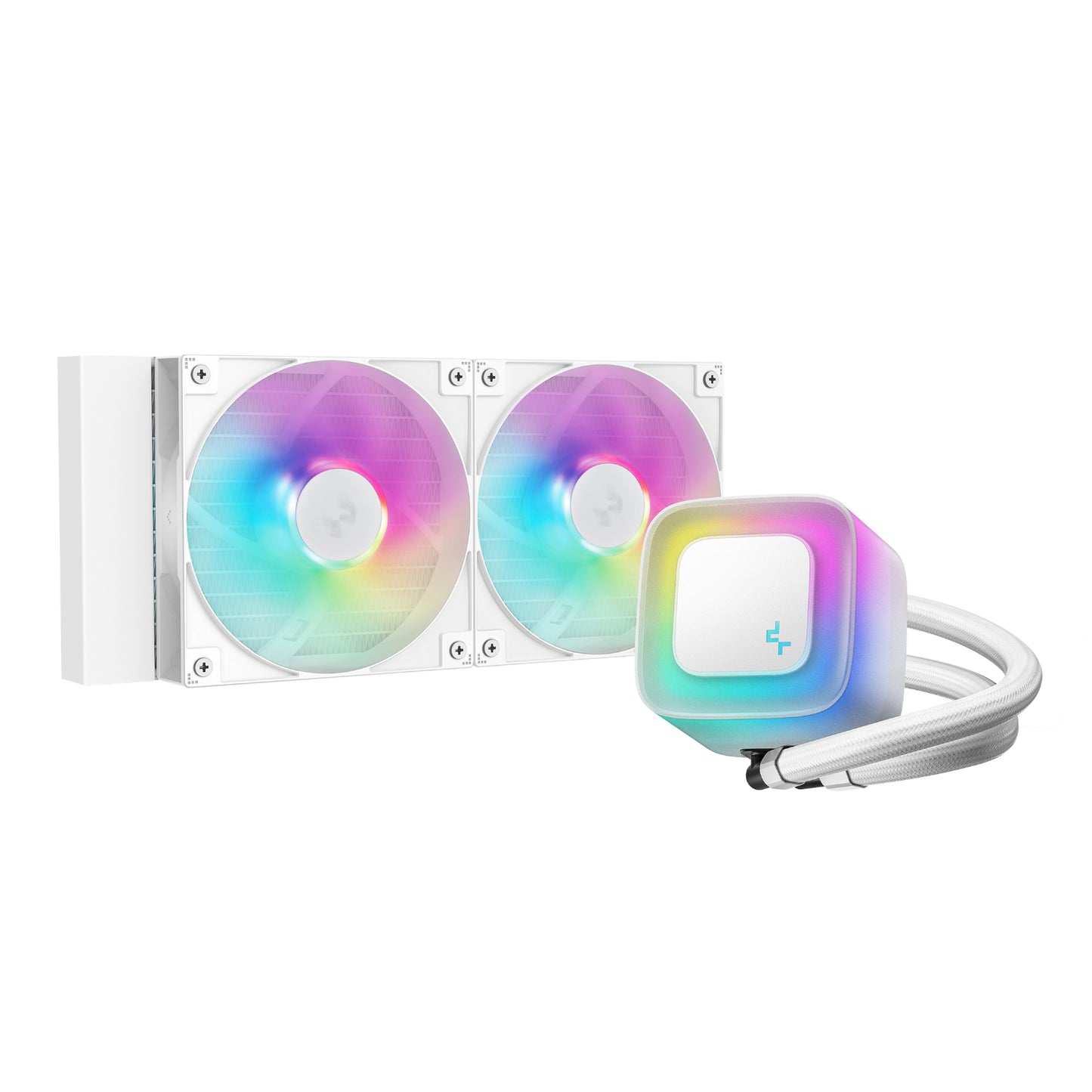 DEEPCOOL LE240 V2 240mm ARGB AIO CPU Liquid Cooler - White - alternate product view 2
