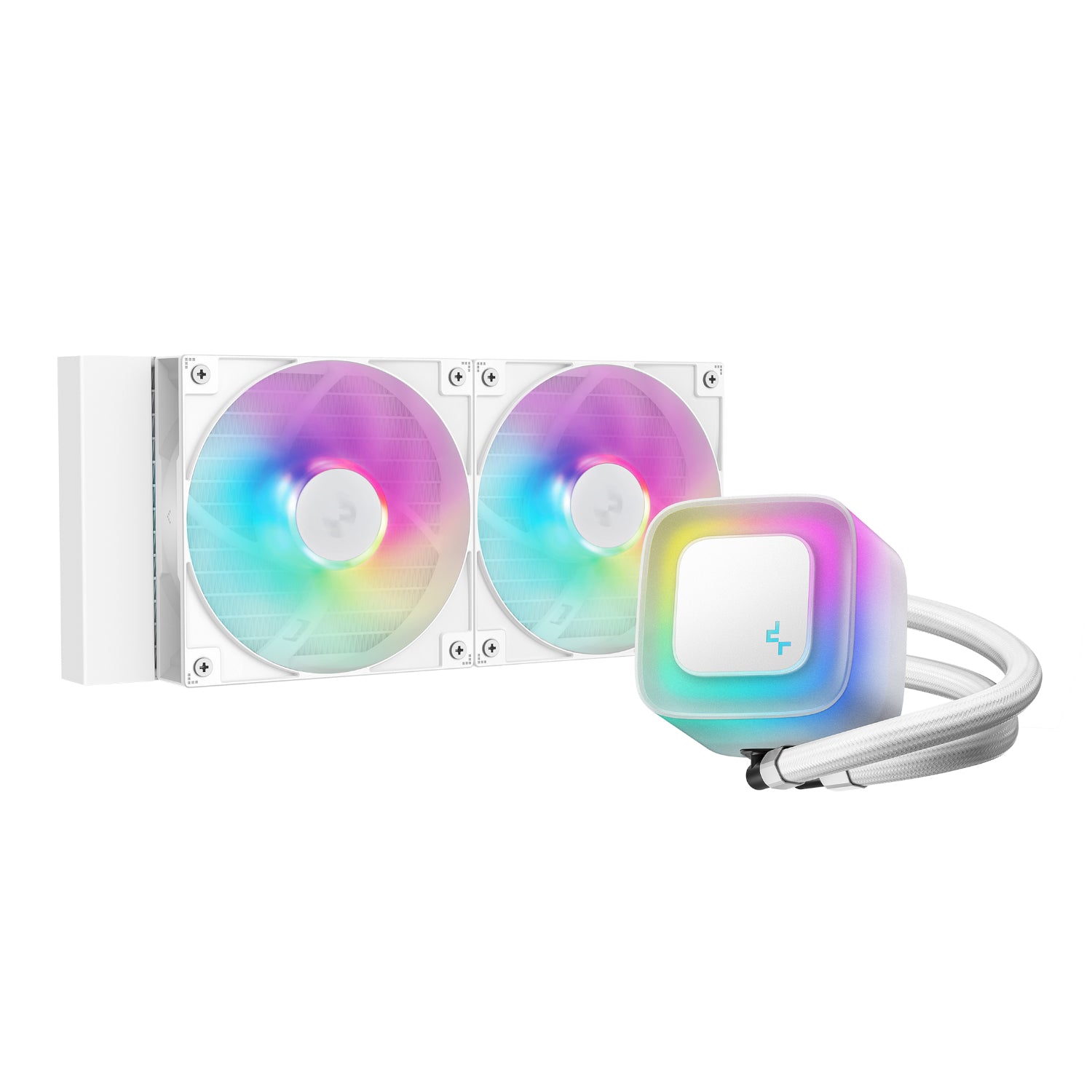 DEEPCOOL LE240 V2 240mm ARGB AIO CPU Liquid Cooler - White - alternate product view 2