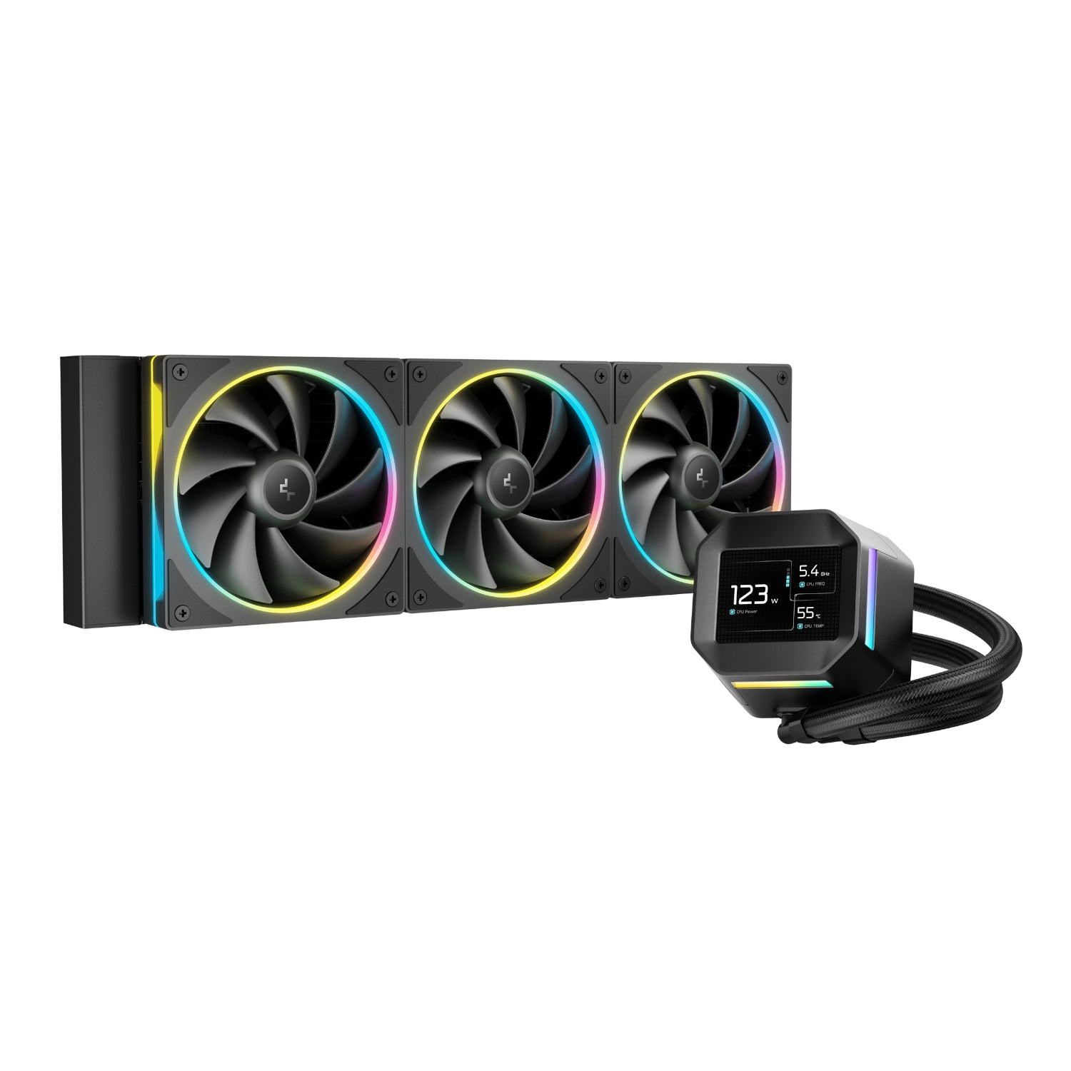 DEEPCOOL LM360 ARGB 360mm AIO CPU Liquid Cooler - Black - alternate product view 2