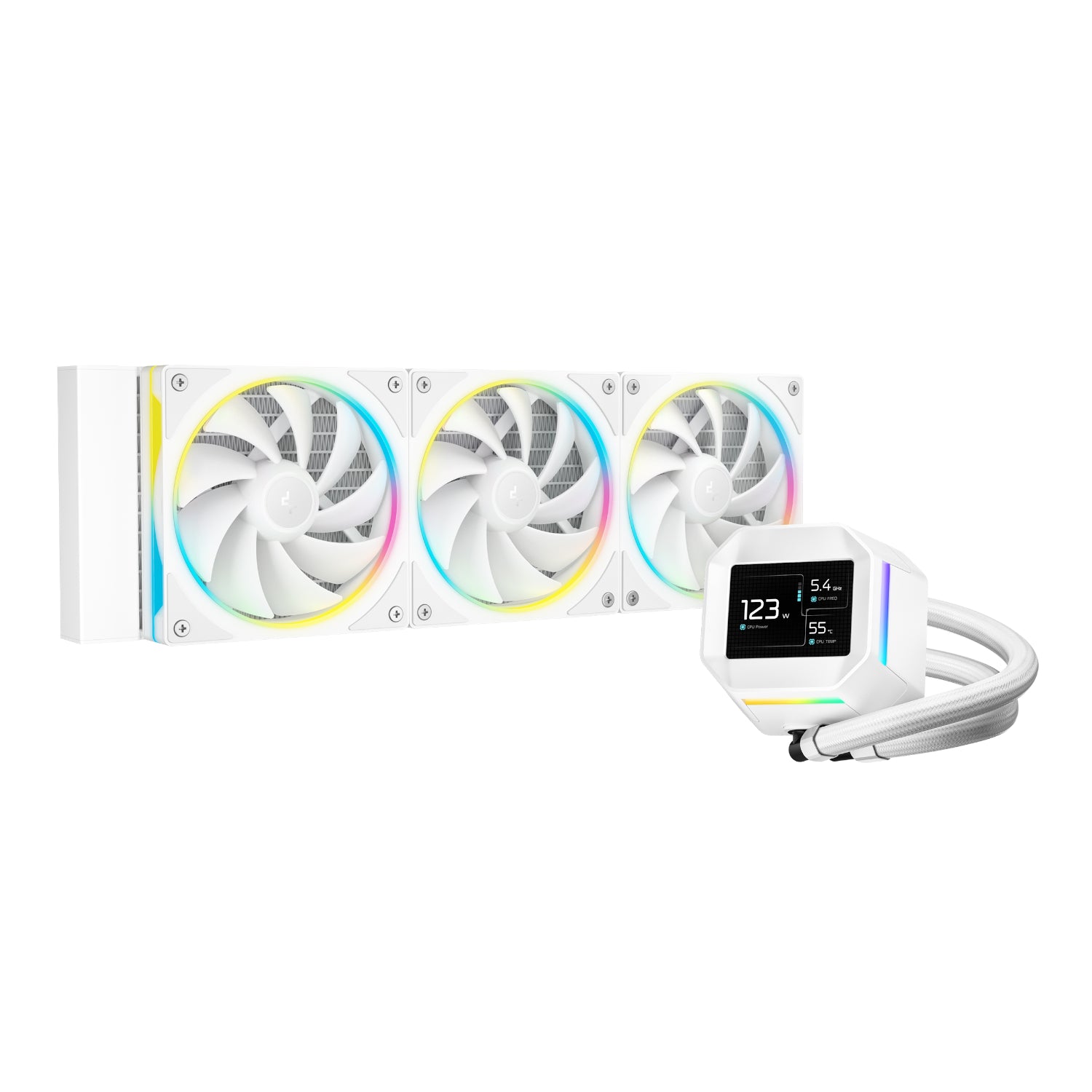 DEEPCOOL LM360 ARGB 360mm AIO CPU Liquid Cooler - White - alternate product view 2