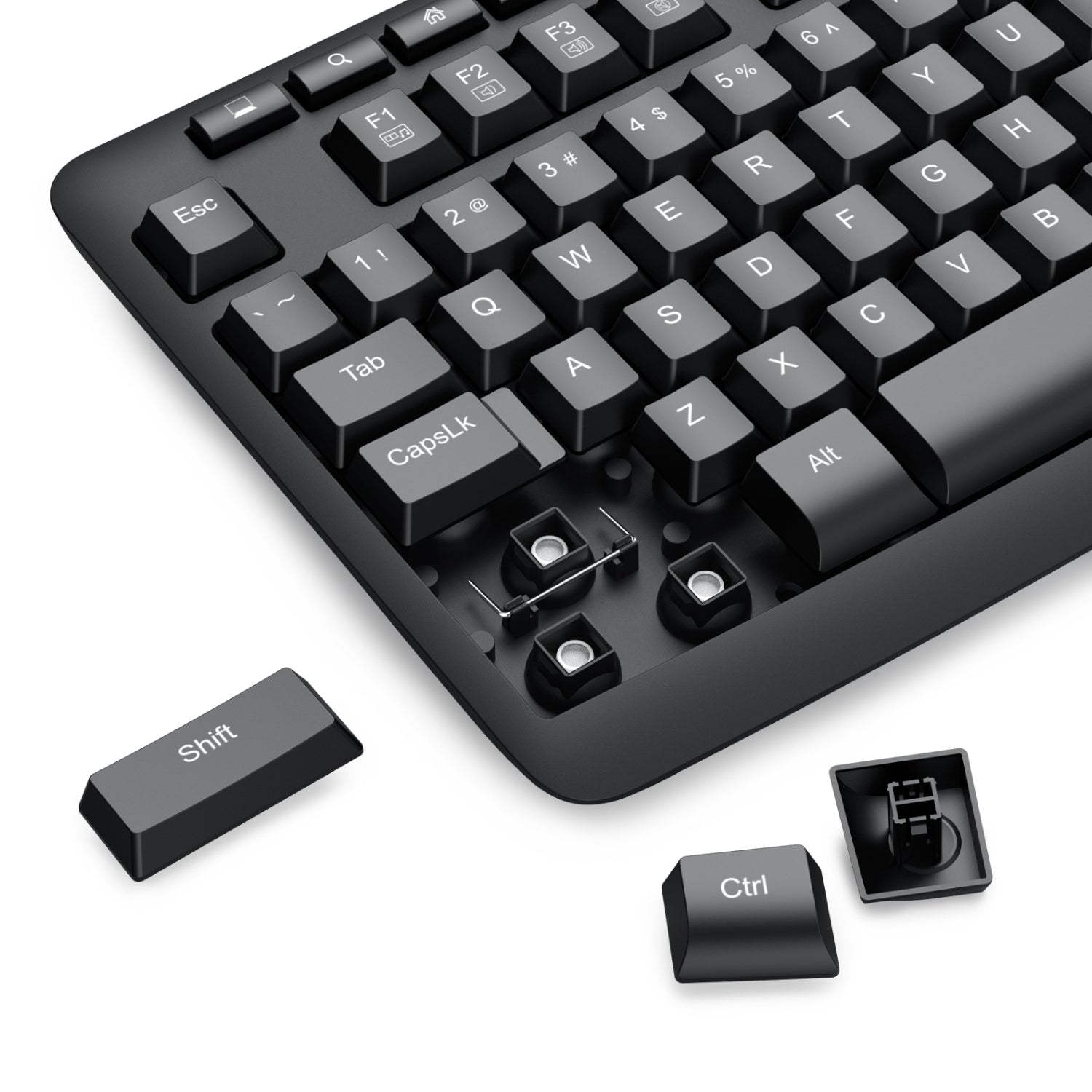 Redragon BK-7366 Full-size Ergonomic Wired Membrane Office Keyboard - Black - alternate product view 7