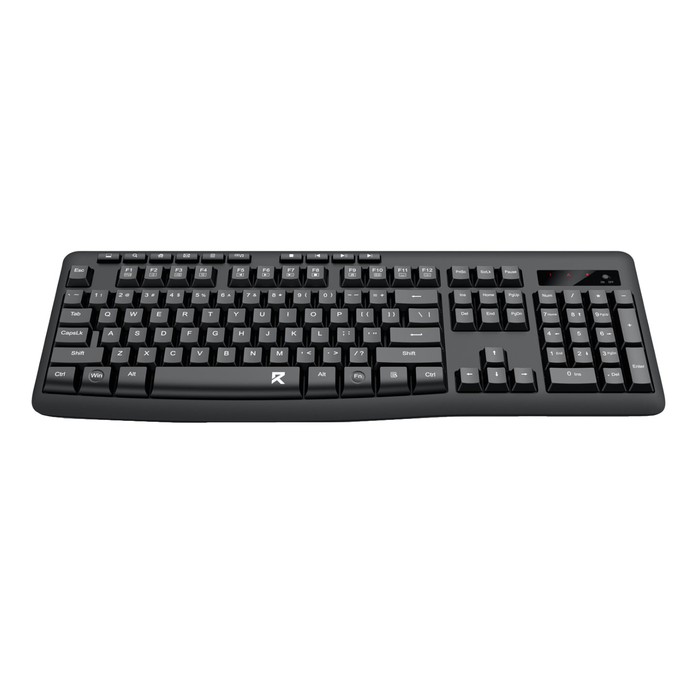 Redragon BK-7367 Full-size Ergonomic Wireless Membrane Office Keyboard - Black - alternate product view 3