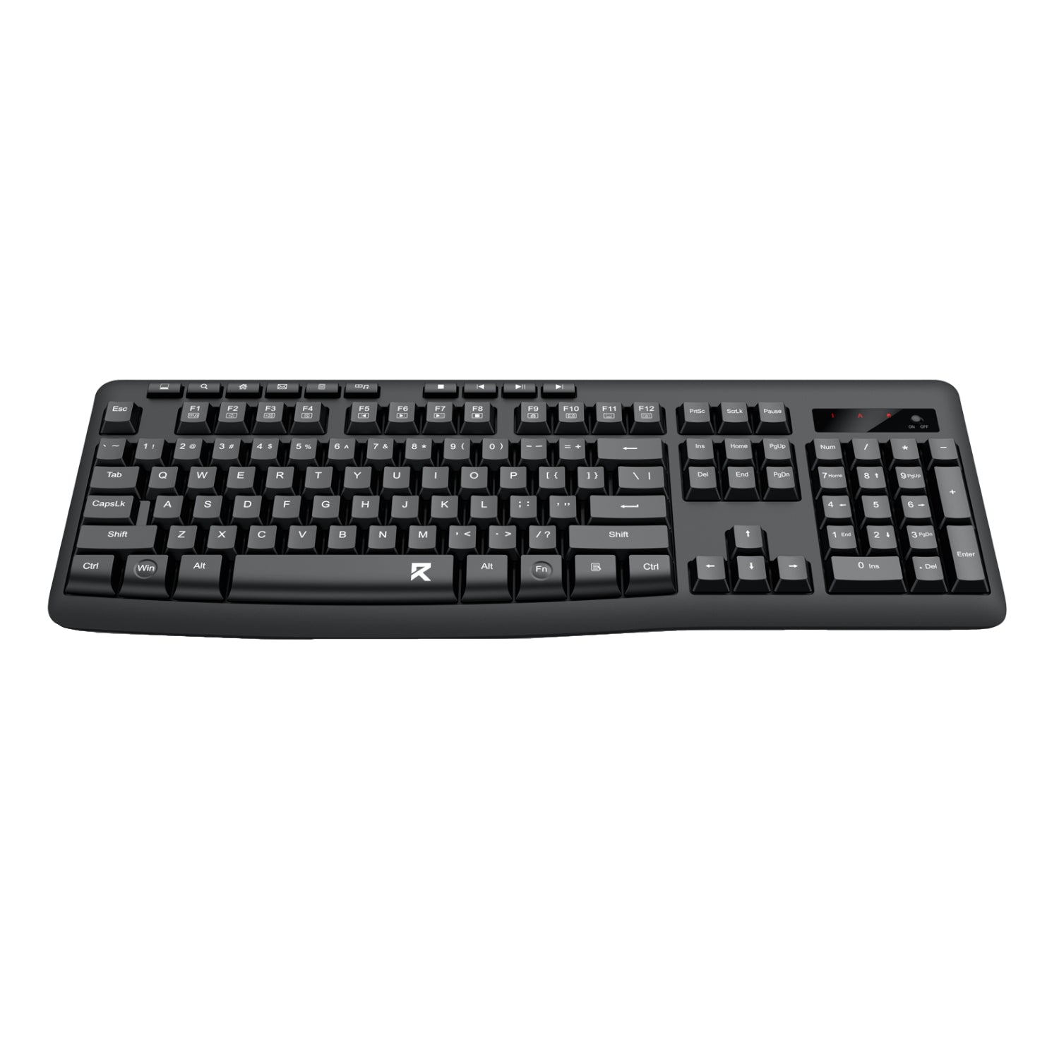 Redragon BK-7367 Full-size Ergonomic Wireless Membrane Office Keyboard - Black - alternate product view 3