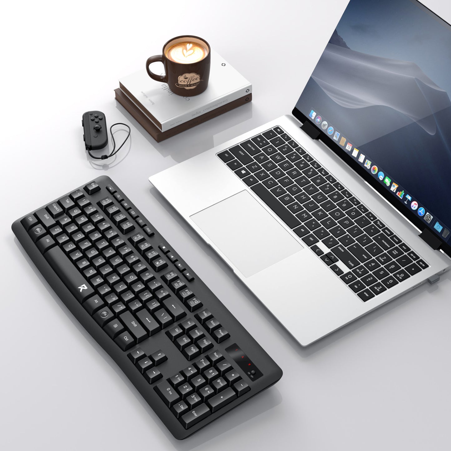 Redragon BK-7367 Full-size Ergonomic Wireless Membrane Office Keyboard - Black - alternate product view 5