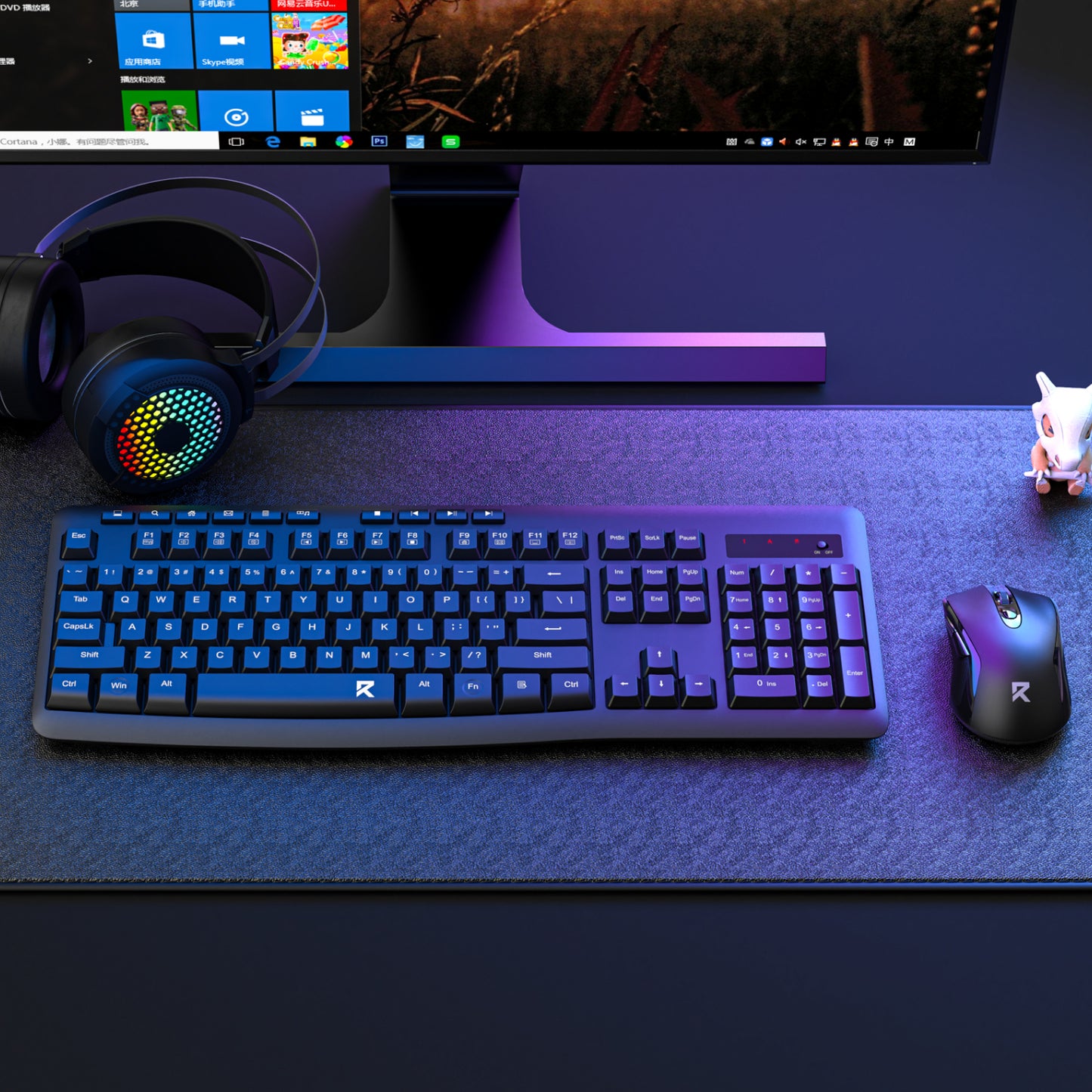 Redragon BS-7367-A Wireless Keyboard and Mouse Combo - Black - alternate product view 6