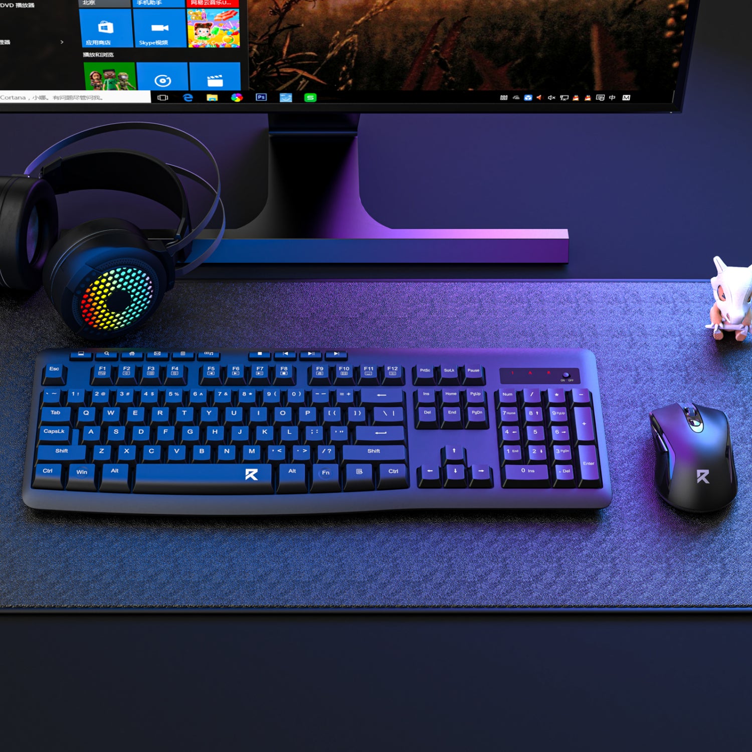 Redragon BS-7367-A Wireless Keyboard and Mouse Combo - Black - alternate product view 6