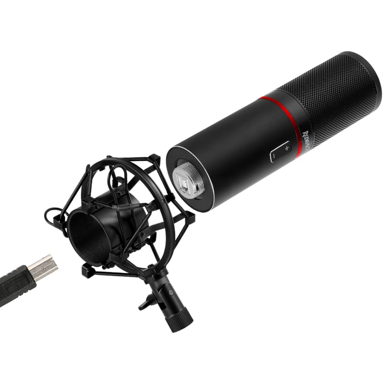 Redragon BLAZAR Cardioid USB Gaming Mic and Tripod - Black - alternate product view 4