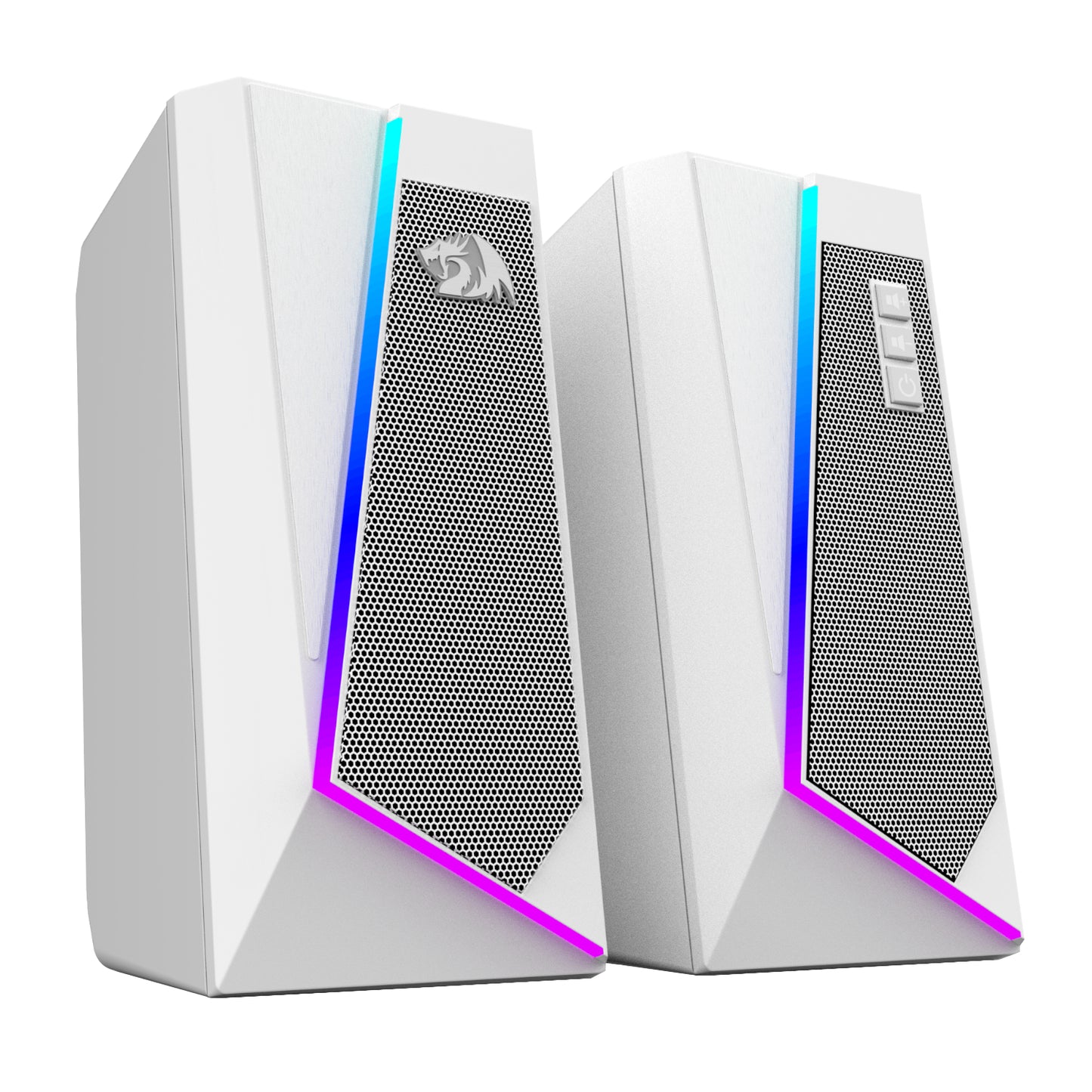 Redragon GS20W ANVIL 3W 2.0 RGB Stereo Desktop PC Speakers - White - alternate product view 3
