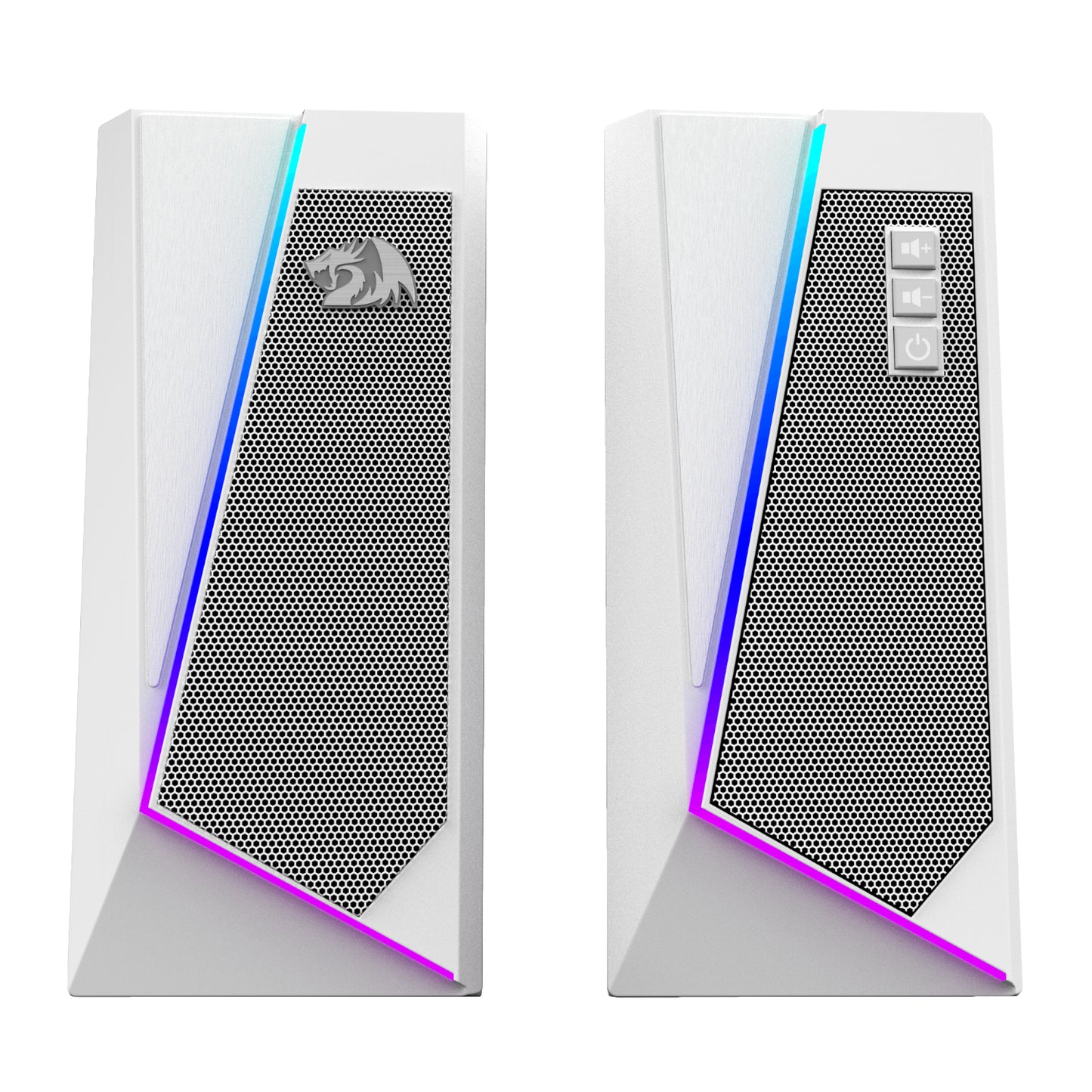 Redragon GS20W ANVIL 3W 2.0 RGB Stereo Desktop PC Speakers - White - alternate product view 2