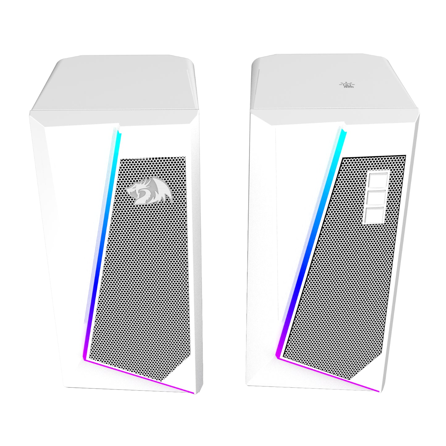 Redragon GS20W ANVIL 3W 2.0 RGB Stereo Desktop PC Speakers - White - alternate product view 4