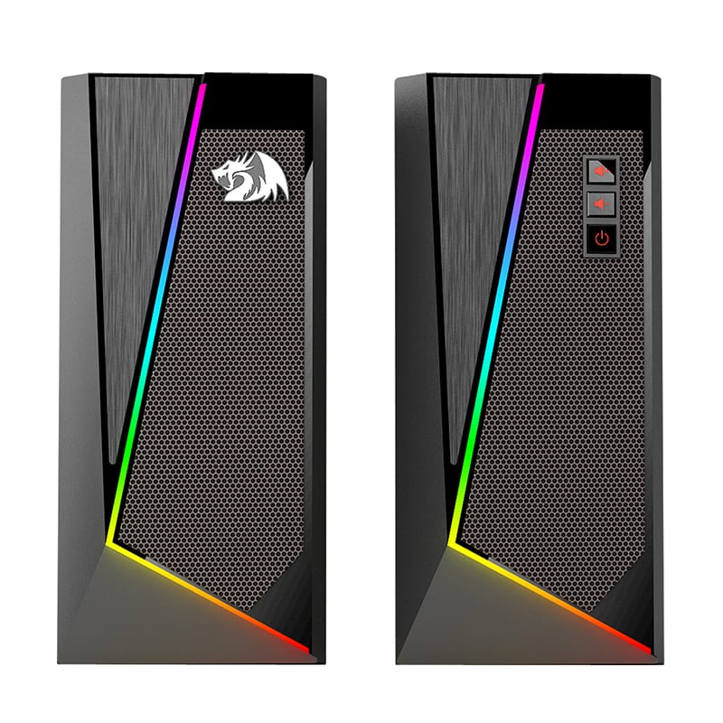 Redragon 2.0 Satellite Speaker ANVIL 2 x 3W RGB USB / Aux Gaming Speaker - Black - alternate product view 2