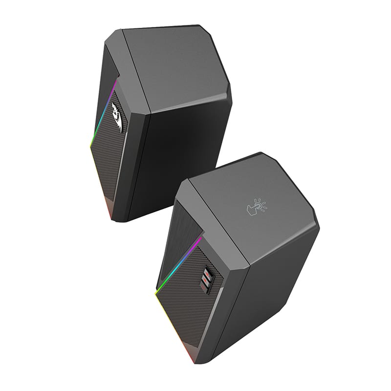 Redragon 2.0 Satellite Speaker ANVIL 2 x 3W RGB USB / Aux Gaming Speaker - Black - alternate product view 3