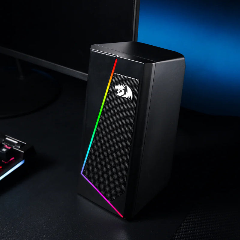 Redragon 2.0 Satellite Speaker ANVIL 2 x 3W RGB USB / Aux Gaming Speaker - Black - alternate product view 5