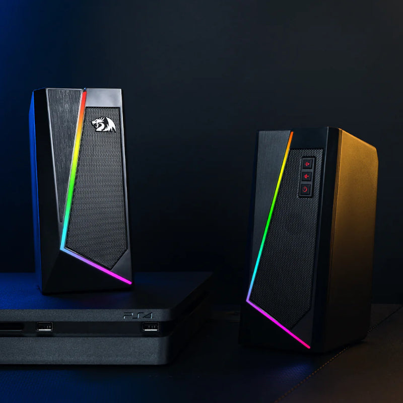 Redragon 2.0 Satellite Speaker ANVIL 2 x 3W RGB USB / Aux Gaming Speaker - Black - alternate product view 6