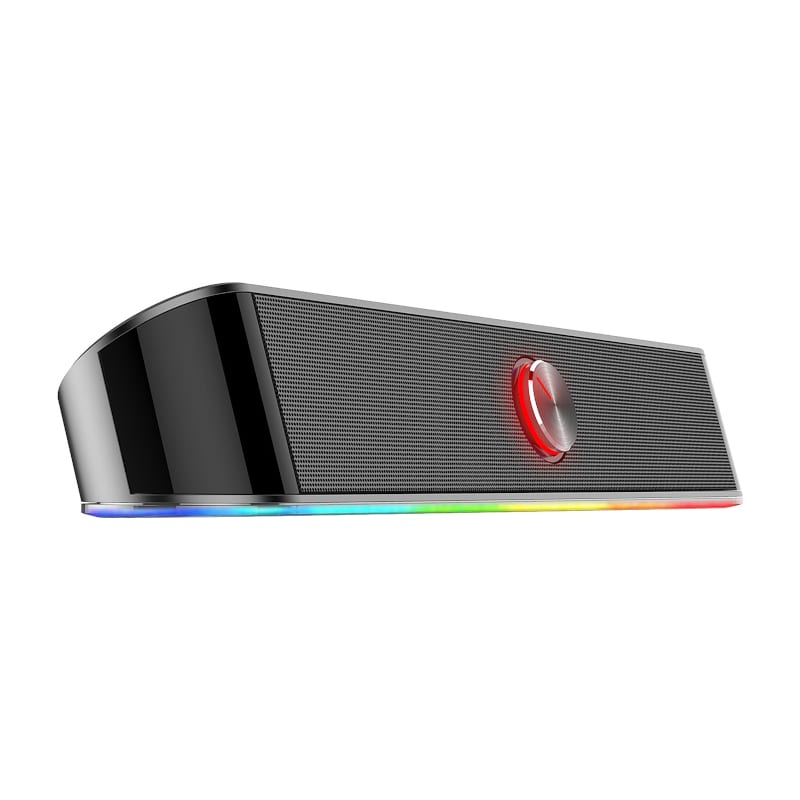 Redragon 2.0 Sound Bar ADIEMUS 2 x 3W RGB USB / Aux PC Gaming Speaker - Black - alternate product view 4