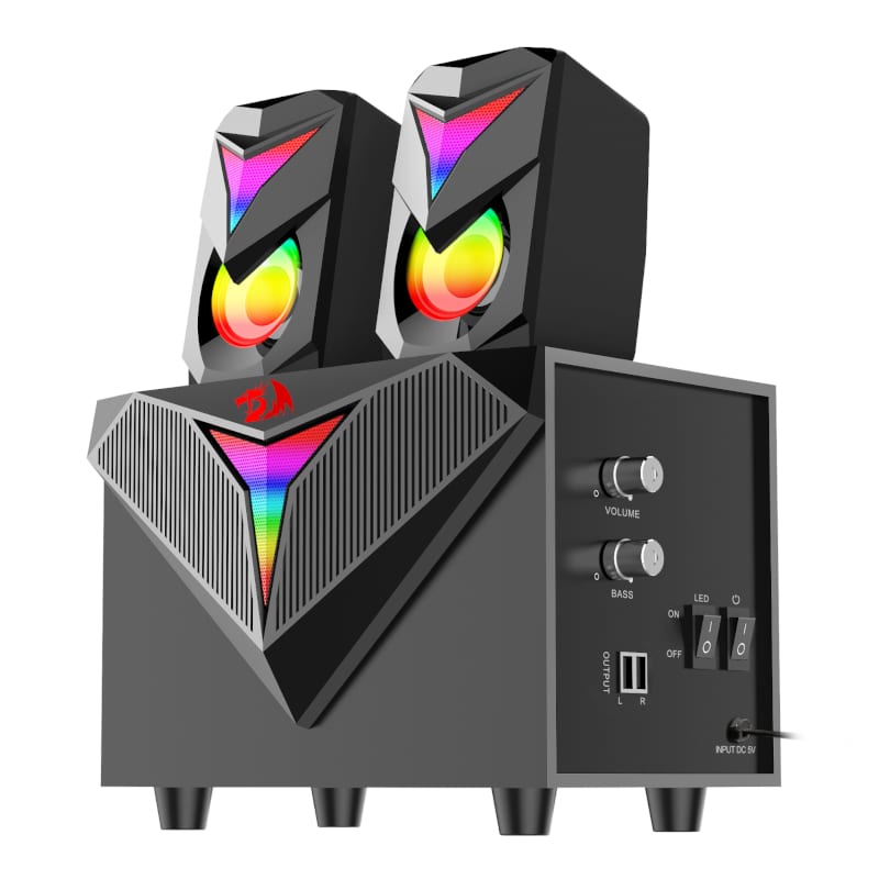 Redragon 2.1 Satellite Speaker TOCCATA RGB 11W Gaming Speaker - Black - alternate product view 3