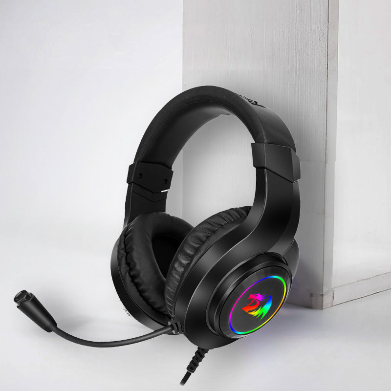 Redragon Over-Ear HYLAS Aux (Mic and Headset) / USB (Power Only) RGB Gaming Headset - Black - alternate product view 7