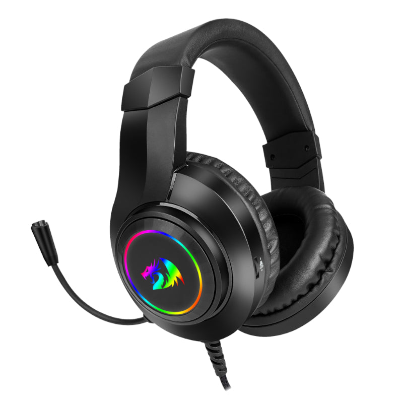 Redragon Over-Ear HYLAS Aux (Mic and Headset) / USB (Power Only) RGB Gaming Headset - Black - alternate product view 2